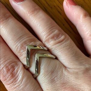 Silver chevron ring